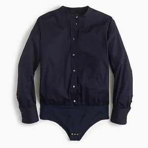 JCREW Stretch-cotton bodysuit button-up
